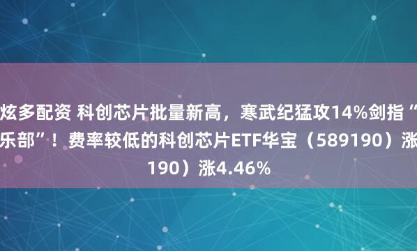 炫多配资 科创芯片批量新高,寒武纪猛攻14%剑指“万亿俱乐部”!费率较低的科创芯片ETF华宝(589190)涨4.46%